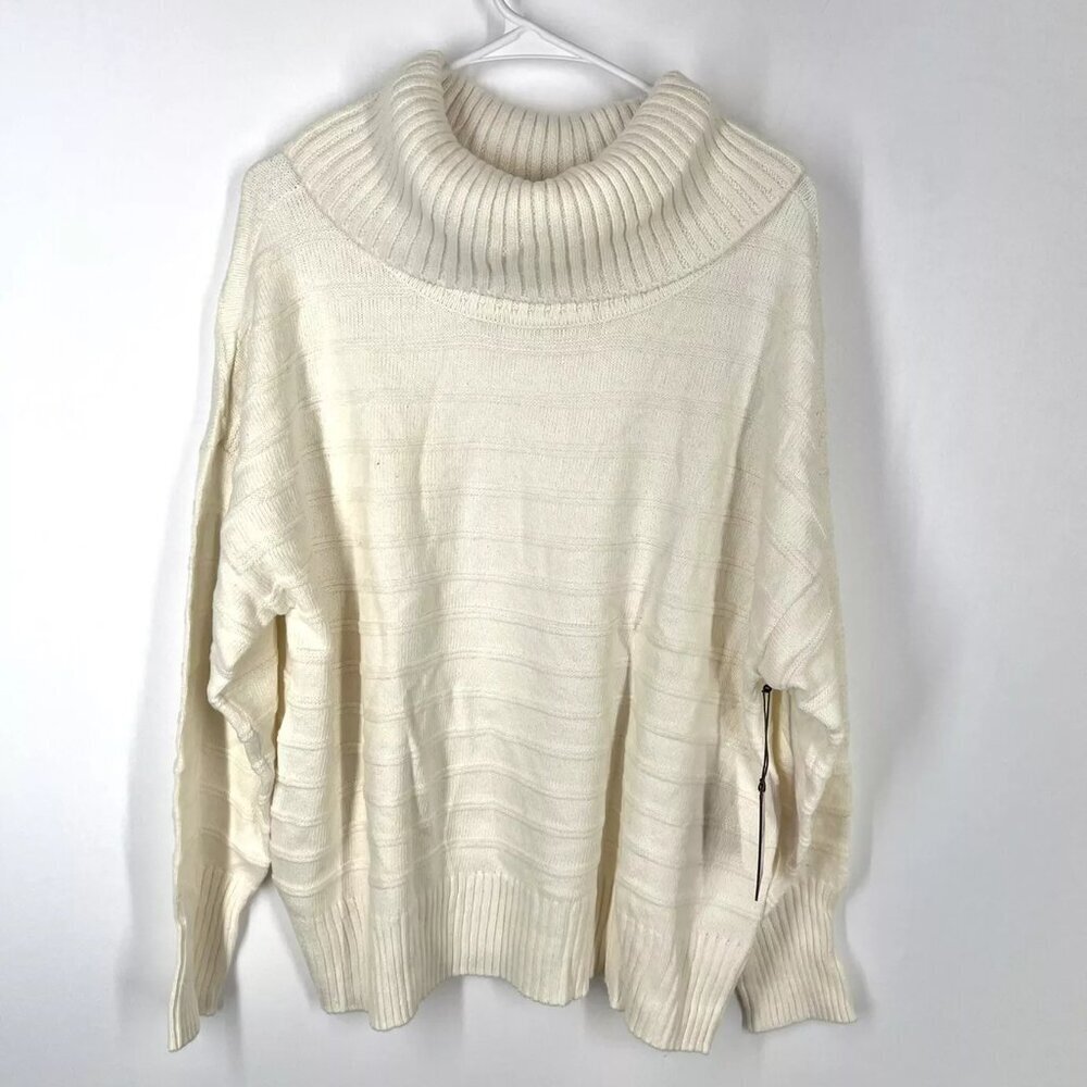 Vince Camuto Women’s Long Sleeve Cowl Neck White Sweater Size XL
